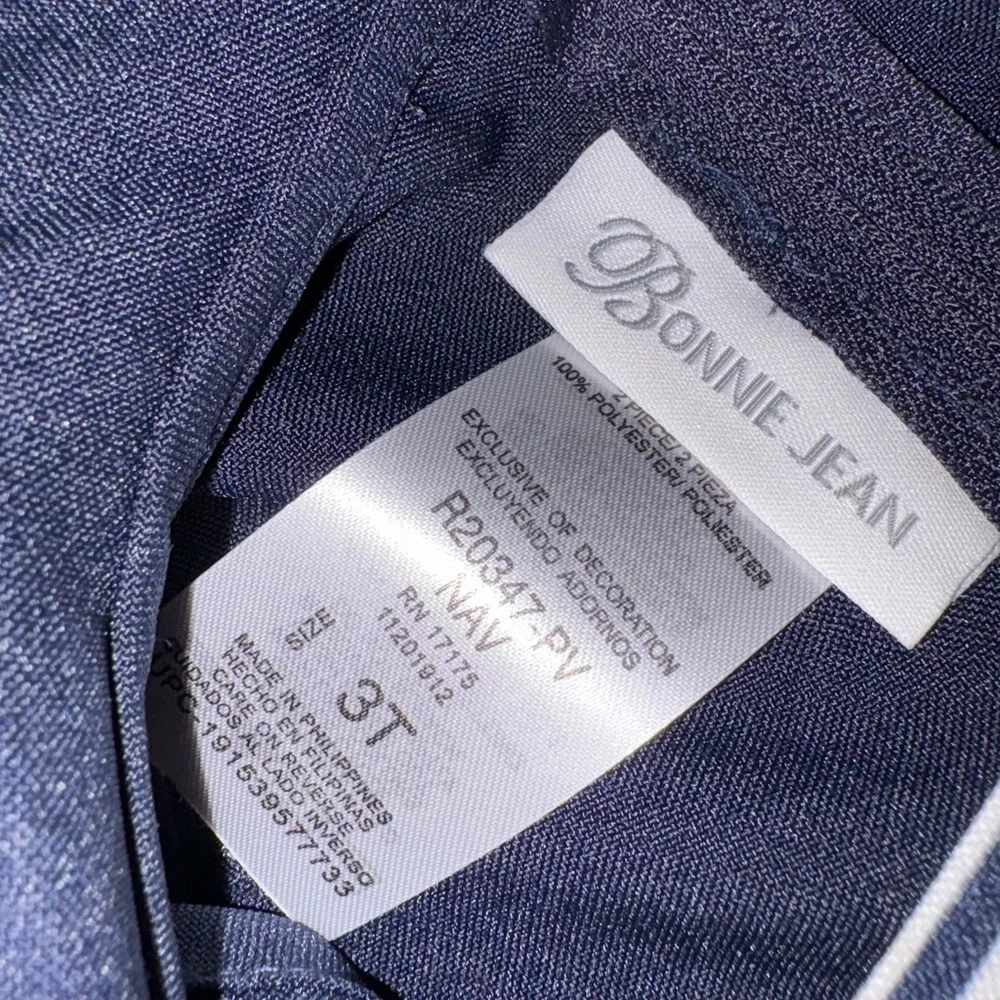 Bonnie Jean Navy and White Sailor Stripe Matching Set - Picture 7 of 10